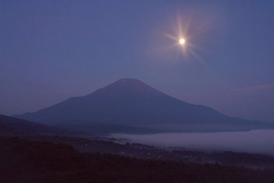 満月と富士山 富士山net ふじさんネット 富士山情報 まるごとおまかせ